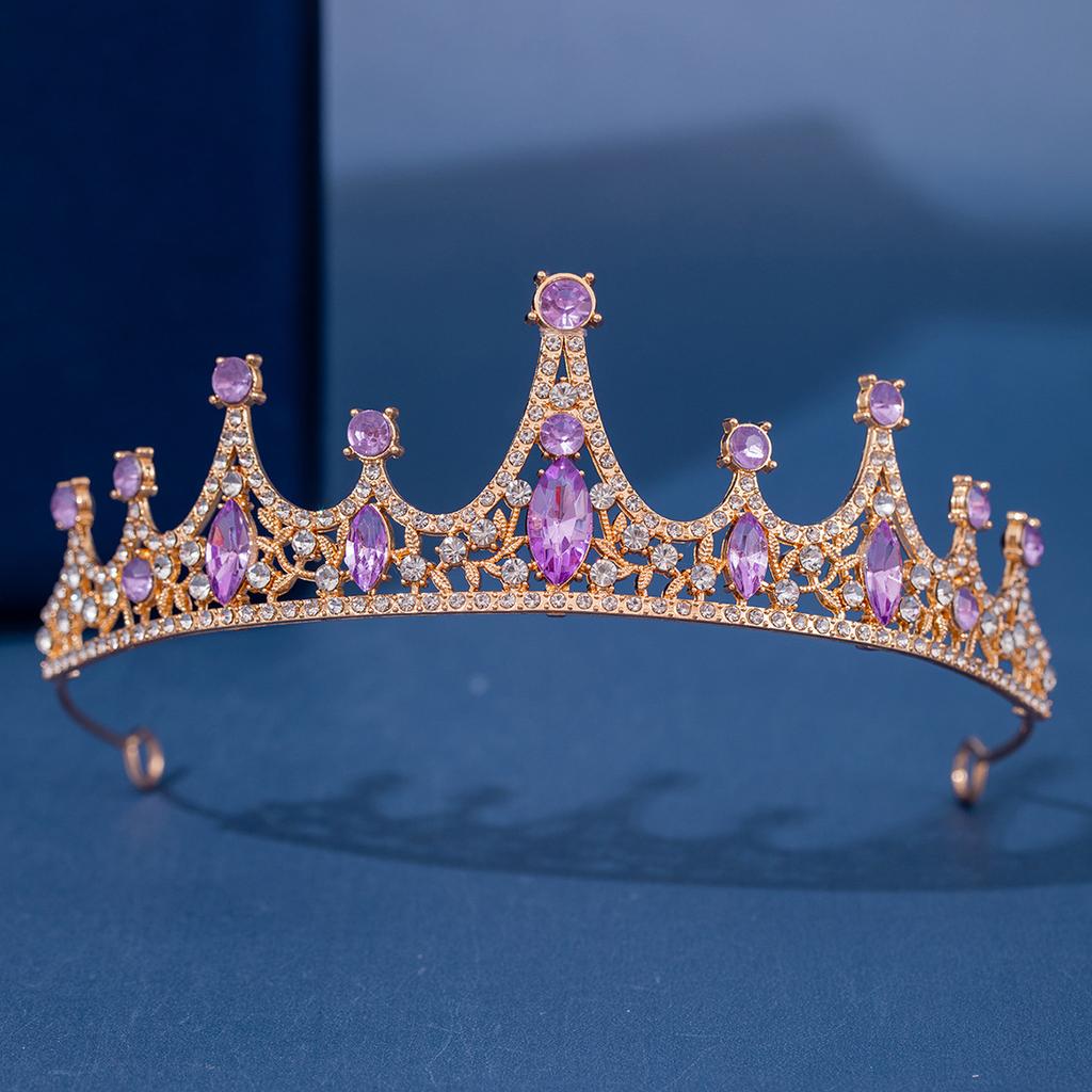 Alloy Rhinestone Crown Headwear European and American Bride Hair Band Wedding Accessories Photography Photo Coil Hair Crown and Hair Accessory
