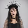 Rhinestone Halloween Headband Gothic Bride Hairband Headdress Veil Headband  Party
