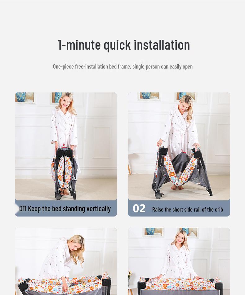 Portable Multifunctional Baby Crib & Playpen