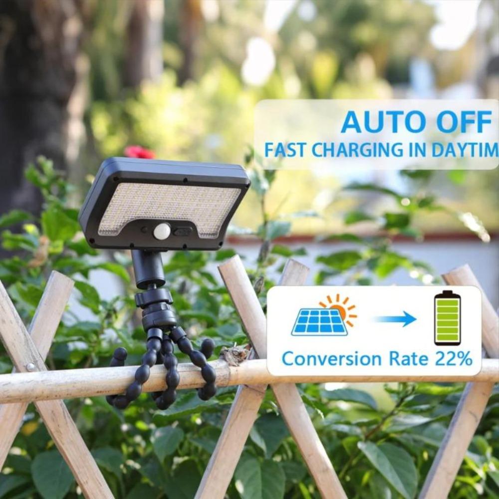Flexibles Oktopus-Stativ mit Bewegungssensor-Außenleuchte, Dual-Charging-Solar-Campinglicht, Einstellbarer Touch-Arm, Wohnmobil-, Garten- und Hofdekoration