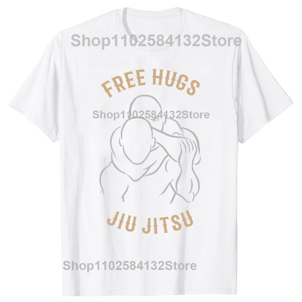 Jiu Jitsu Free Hugs O Neck Casual Men T-shirts 100% Cotton Youth T Shirt Funny Fighter Tshirt Judo Art Japan Style Tees