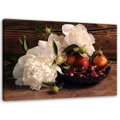 Canvas Print Still Life Fruit Flowers