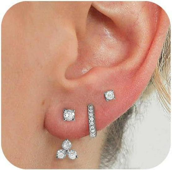 Gold-Plated Brass Hoop Earrings Fashion Set - European & American Design
