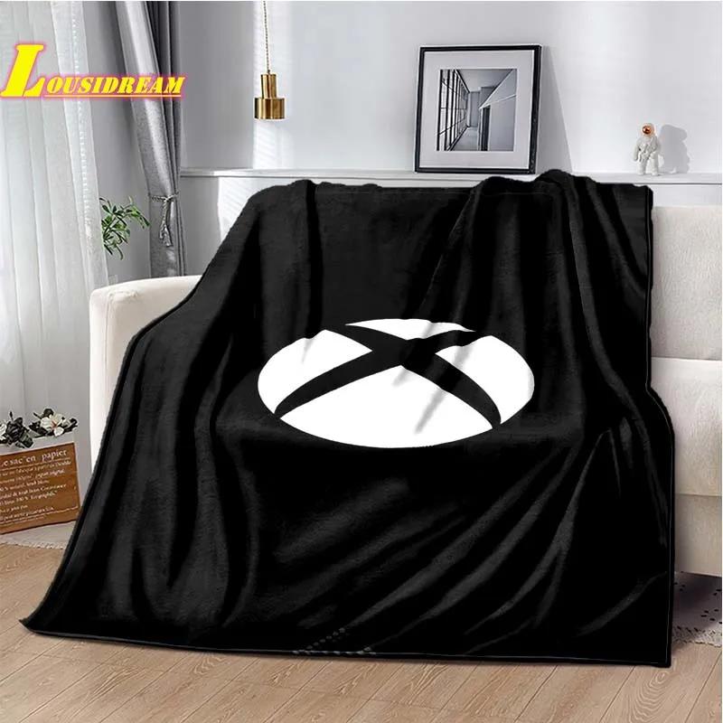 XBOX Printed Throw Blanket with Game Controller Logo  Soft  Comfortable for Bed Sofa Kids Room Decor Perfect Birthday Gift