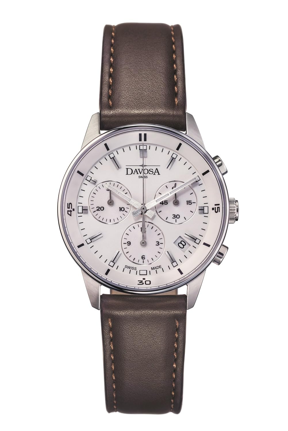 

Chronograph Date Watch Brown [Davosa] Swiss-made 167.585.15 Men s білий