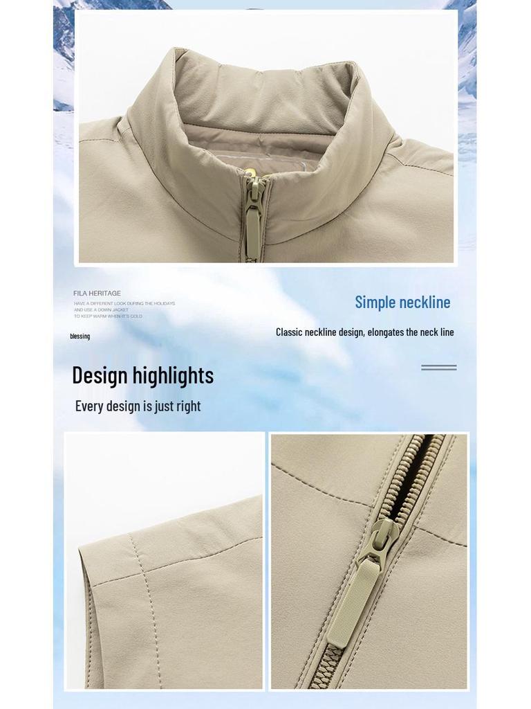 2025 Winter Herren Luxus Daunenweste Ärmellos Stehkragen