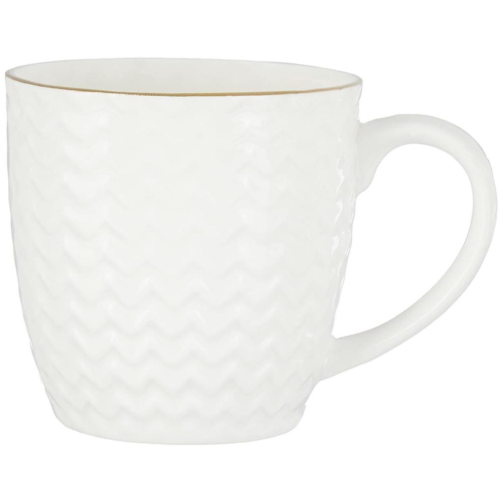 Handcrafted Bone China Tea/Coffee Cups/Mugs with Modern Design for Gifts and Home Decor - 240 ML Each- Set of 6