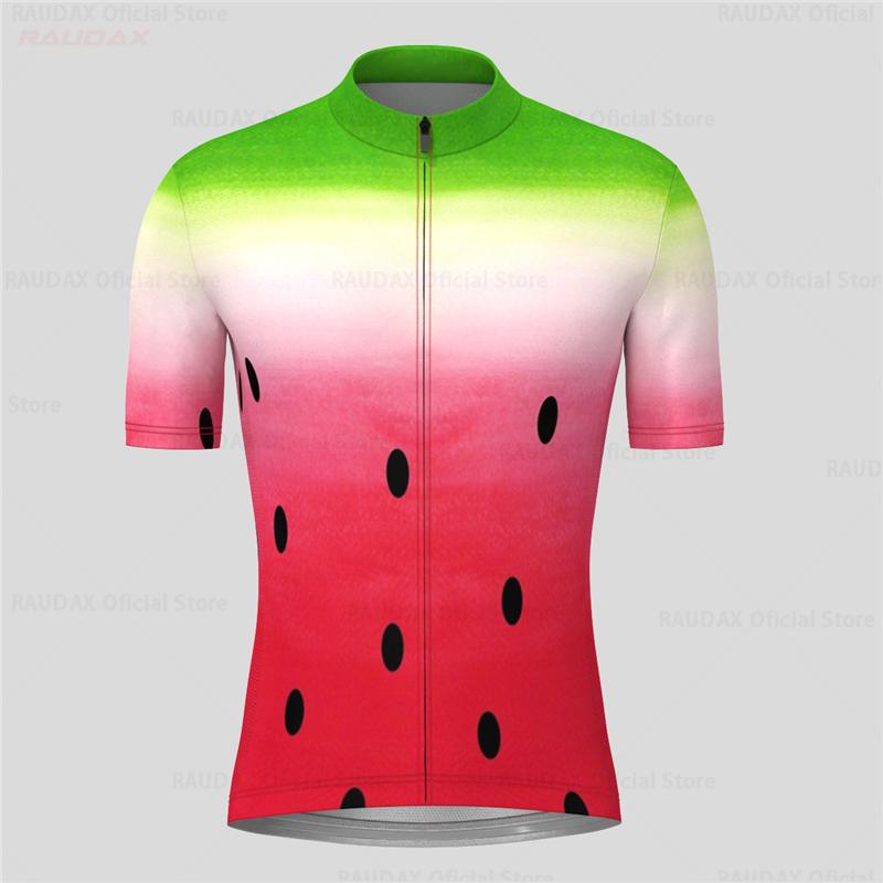 Men Cycling Jersey Set Watermelon Summer Short Sleeve Breathable MTB Bike Cycling Clothing Maillot Ropa Ciclismo Uniform Suit
