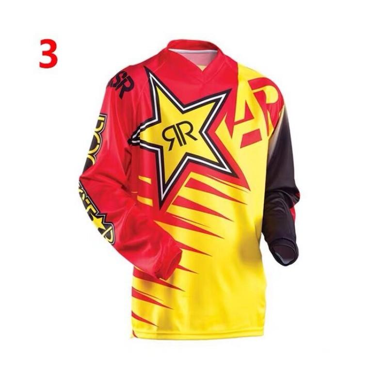 Mens Cycling Jersey Long Sleeve Breathable Motorcycle Off-Road Riding Shirt Sport T-Shirt