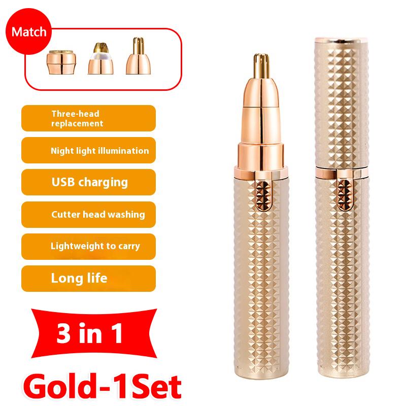 

Женский электрический эпилятор 3 в 1, USB-зарядка, портативный удалитель волос, триммер для бикини, тела, лица, бровей, безболезненная бритва