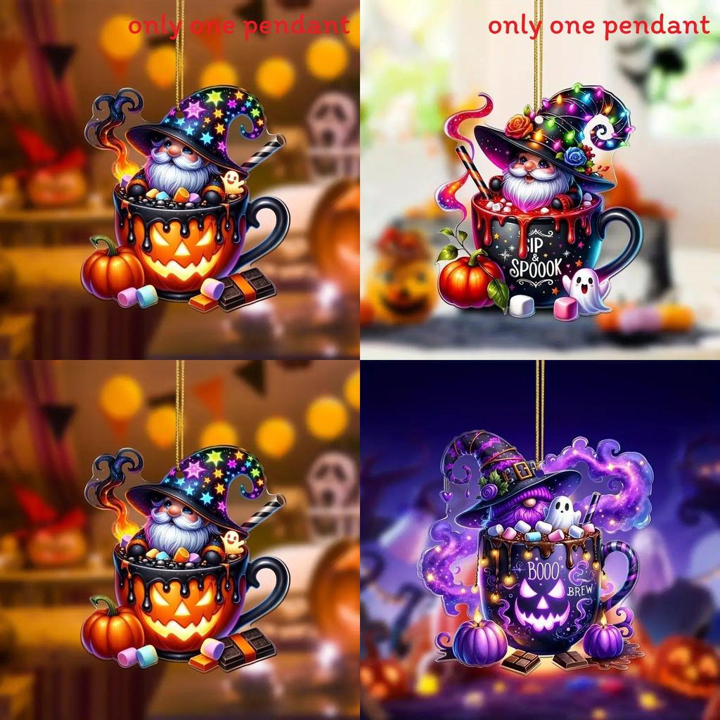 Acrylic Candy Santa Claus Design Halloween Car Pendant With Retro Style For Interior Decor