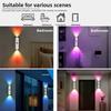 RGB Motion Sensor LED Night Light Double Head Rechargeable Magnetic Wall Lamp for Stair Hallway Cabinet Closet Wardrobe