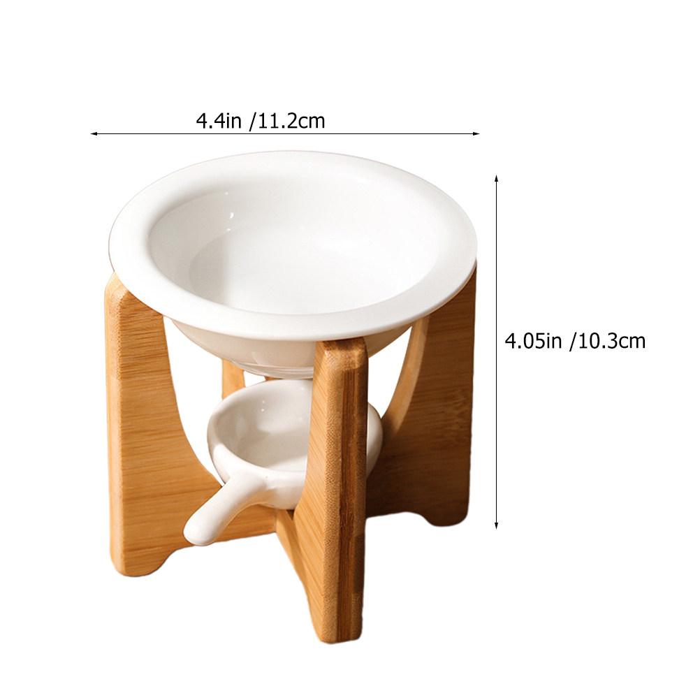 1Set Bamboo Essential Oil Burner Ceramic Tealight Wax Melt Warmer Decorative Aroma Diffuser Holder for Home Yoga Spa
