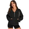 Thick Fall Winter Sweatshirt Casual Sport Top Loose Elastic Cuff Long Sleeves Half Zipper Turn Down Collar Big Pocket Pure Color Daily Wear