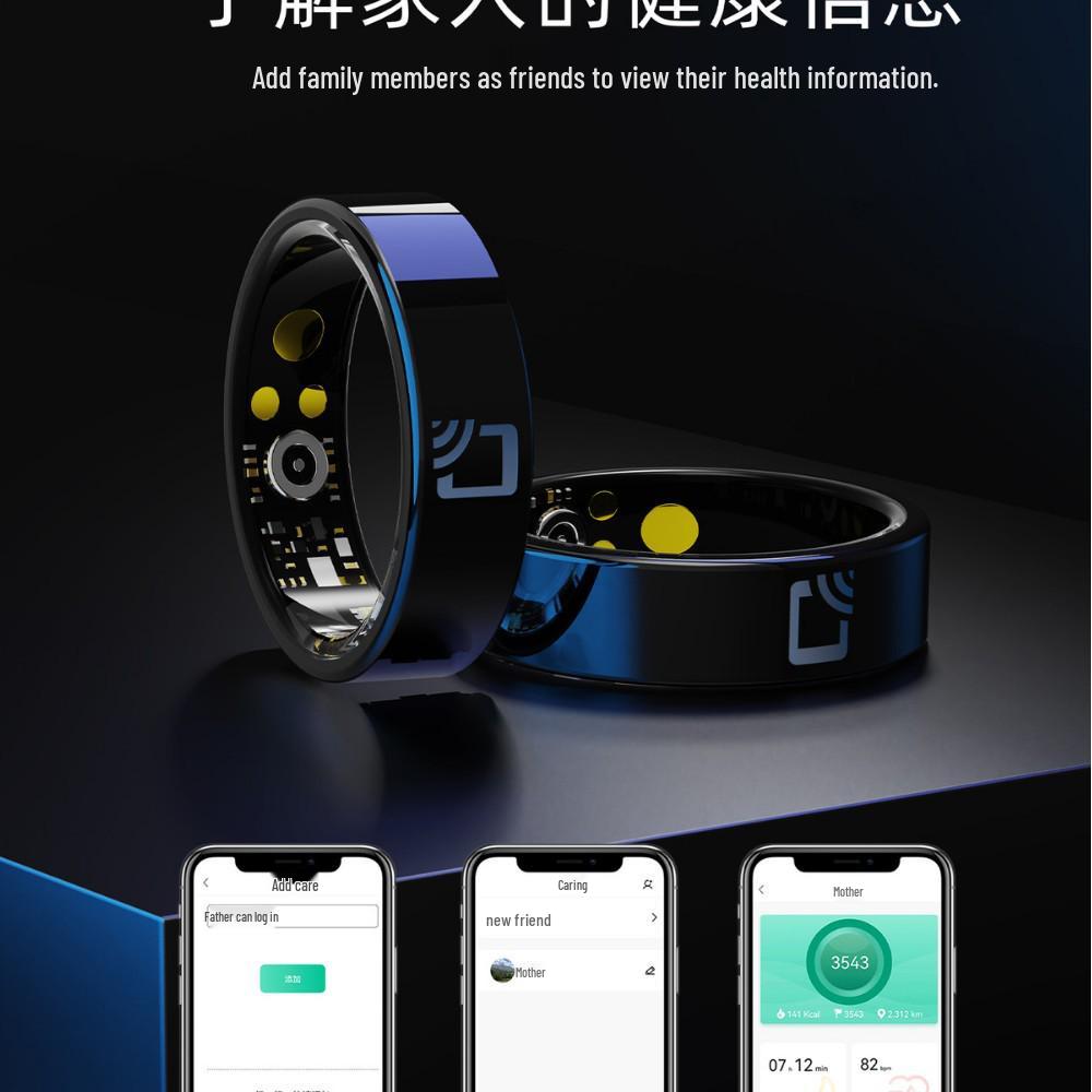 

Водонепроницаемое керамическое смарт-кольцо R20: Пульс, Кровяное давление, Кислород, Сон, Мониторинг упражнений, Поддержка NFC. Black, Size 9, Inner Diameter 18.9mm