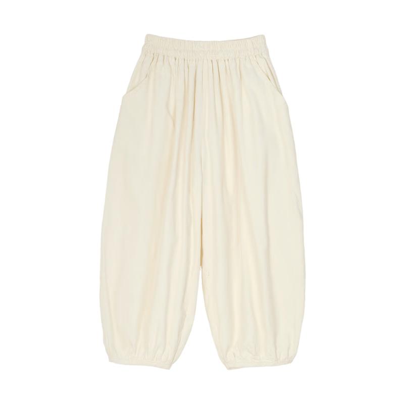 LUSON Girls  Retro Embroidered Corduroy Lantern Pants 130