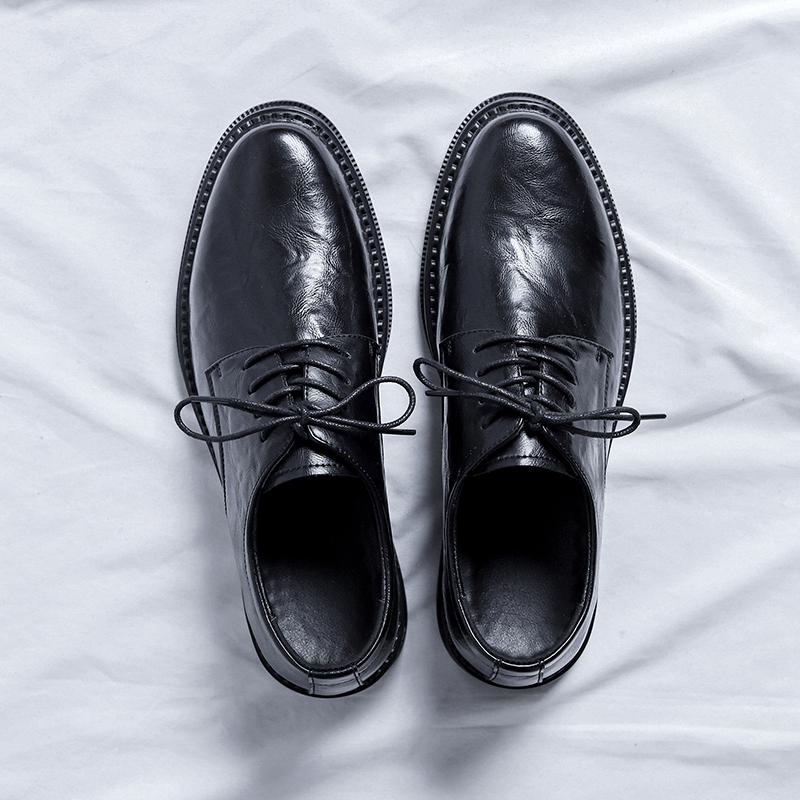 

Мода 2024 года, новые деловые мужские повседневные кожаные туфли, дышащая мягкая подошва, противоскользящая, удобная для вождения обувь для мужчин, мужские кроссовки на шнуровке 44 чёрный