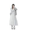 Women's White High-Waist A-Line Midi Skirt - Slimming, Petite Fit, Autumn 2025