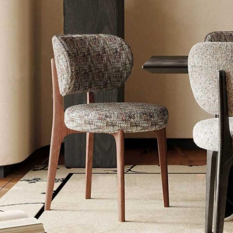 Nordic Solid Wood Dining Chair, Scandinavian Style Wooden Side Chair for Kitchen, Minimalist Accent Chair with Backrest