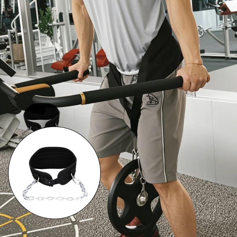 Pás pro vzpírání s řetězem pro shyby a dřepy, s ergonomickým polstrováním