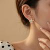 Light Luxury Mother-of-Pearl Flower Earrings for Women 9 Silver needle zircon leaf pendant earrings with an elegant and sophisticated style 2026