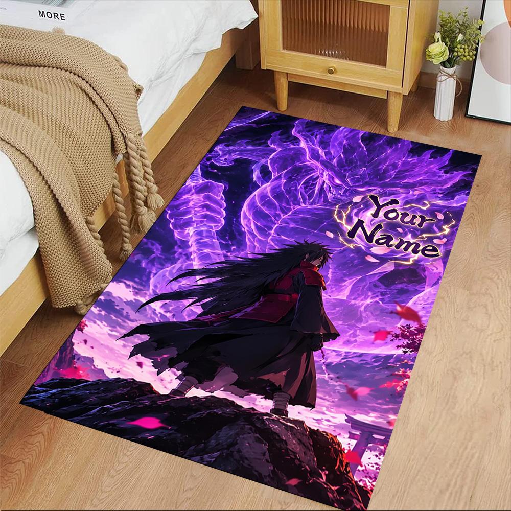 Naruto Character Personalized Name Floor Rug Office Rug Design for Playrooms Dining Room Dormitory Bedrooms Antislip Carpet Decorate Offices