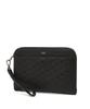 Daks Men'S Accessories Black Lolo Pattern Cowhide Clutch Bag Dbba6F006Bk