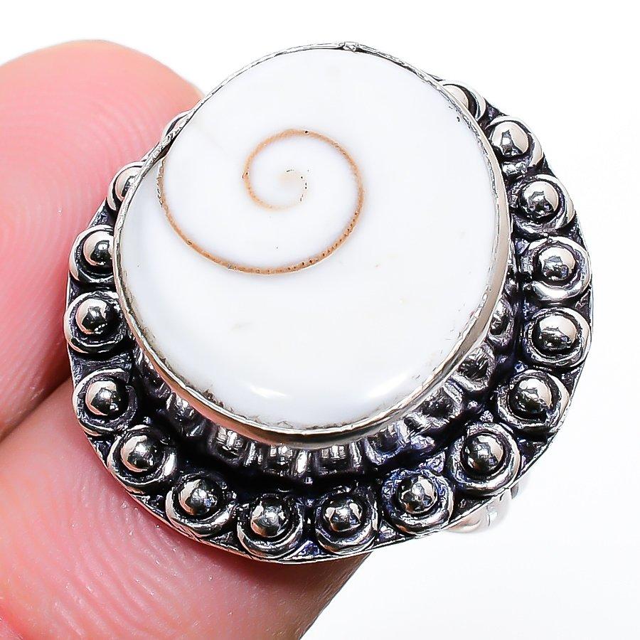 Shiva Eye Gemstone Handmade 925 Sterling Silver Jewelry Ring Size 6
