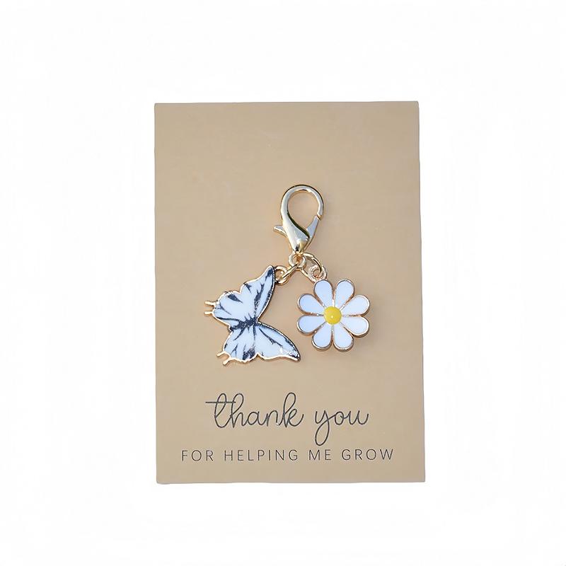 1PC DIY Gift Butterfly Design Pendant Keychain Marker Metal Creativity Keychain Party Daisy Cute