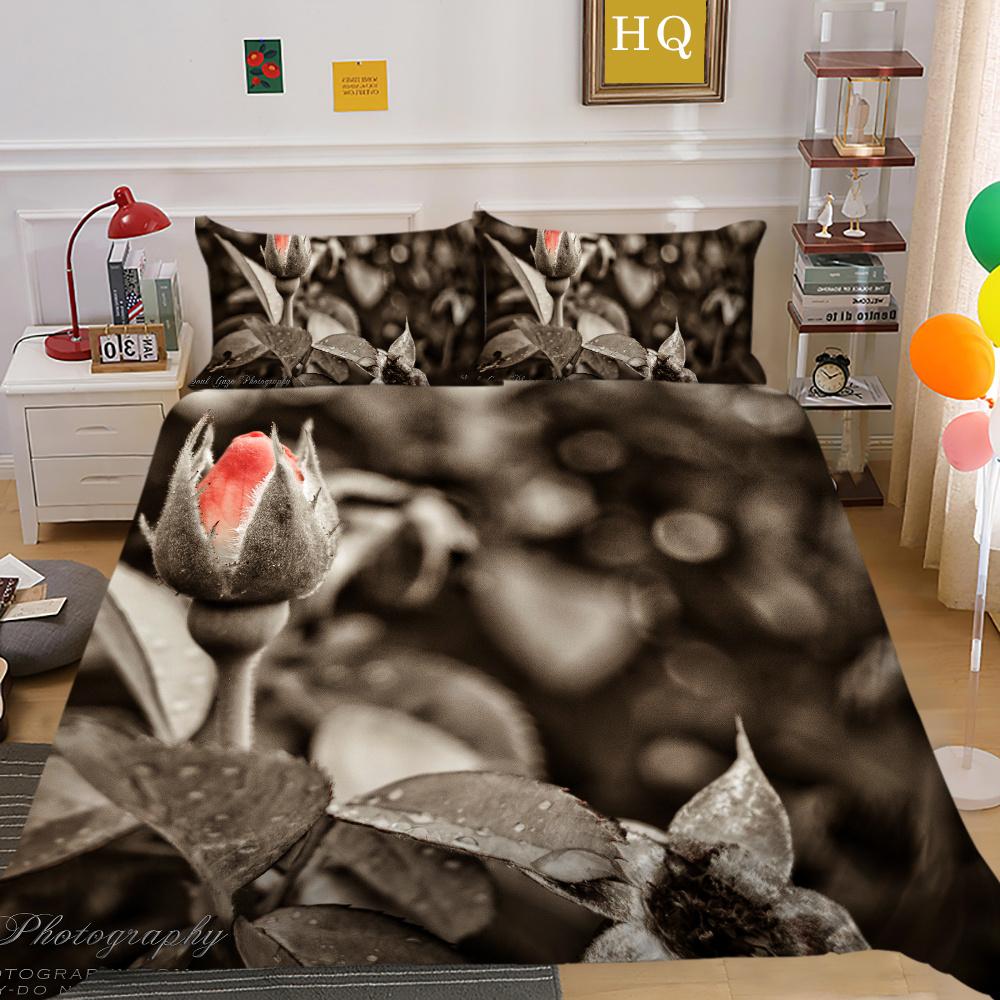 3D Flowers Printing Bed Set Twin Size Microfiber Home Bedding Set Fashion Highend Comforter Cover Set