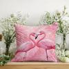 Decoratieve Kussensloop met Print van Roze Flamingo en Tropisch Blad voor Dagelijkse Woondecoratie