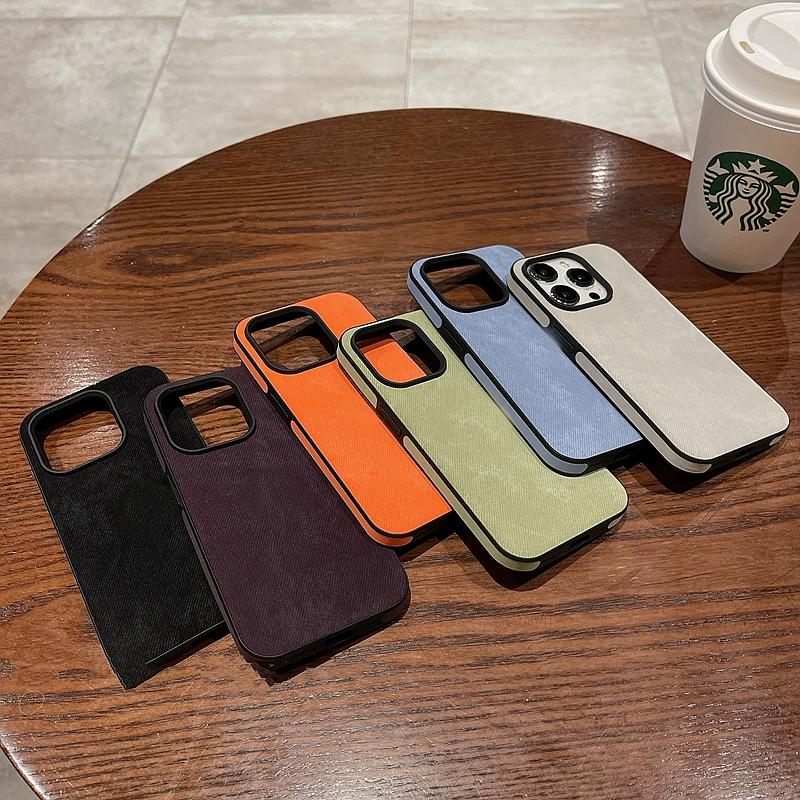 Luxury Matte Soft Leather Phone Case For iPhone 15 14 13 12 11 Pro Max Lens Protection Shockproof Silicone Cover