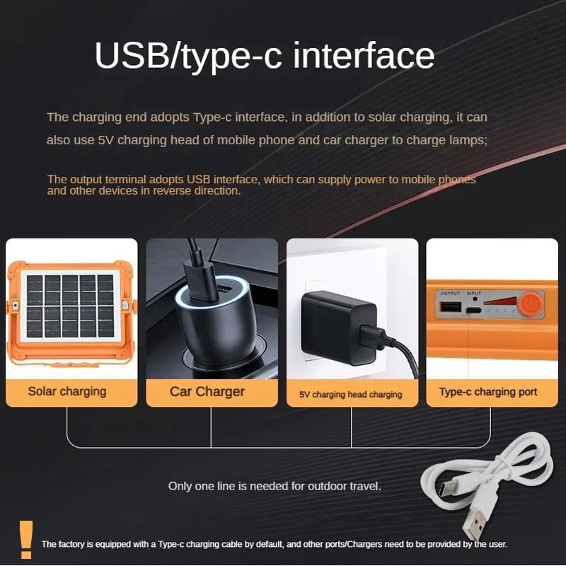 Solar Powered Led Streetlight Outdoor Portable Waterproof Flashlight Reflector Spotlight Projector Floodlight Construction Light