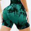 High Waist Tie-Dye Yoga Shorts - Women's Elastic Sports Fitness Pants