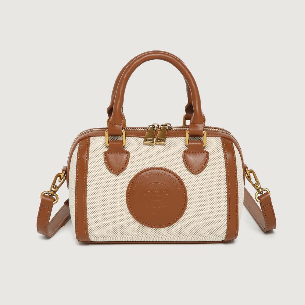 

2024 Summer New Niche Design Textured Pillow Bag Women s Handbag Commuting Bag Canvas Crossbody Bag for Women бежевый