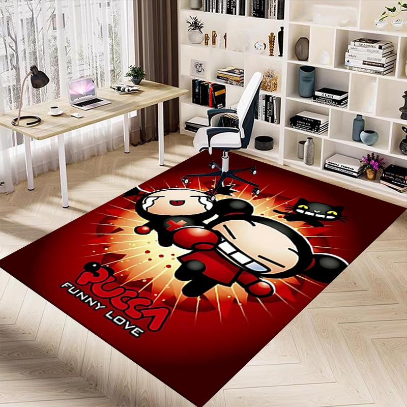 Pucca'S Adventures Love Carpet For Playroom Bedroom Living Room Sofa Home Decorkids Game Area Rug Nonslip Floor Mat
