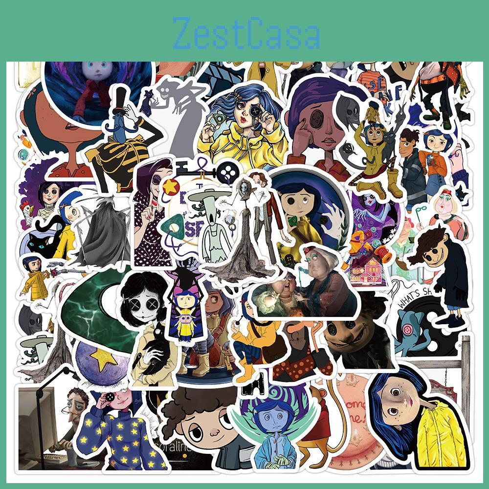 50pcs Coraline Cartoon Stickers Graffiti Decal Phone Suitcase Decoration Cup