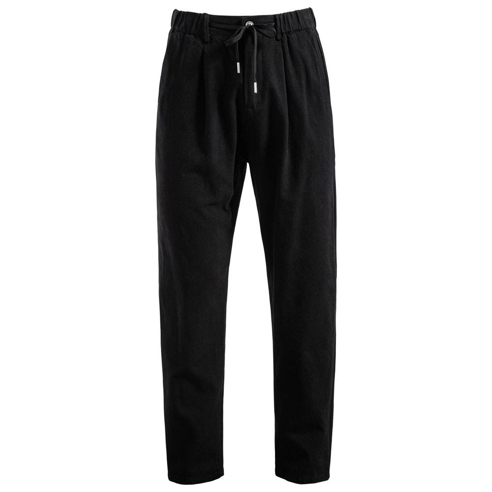 2025 Spring/Summer New Men S Cotton And Hemp Casual Pants Breathable Pants Versatile Bottom Pants Men S чёрный