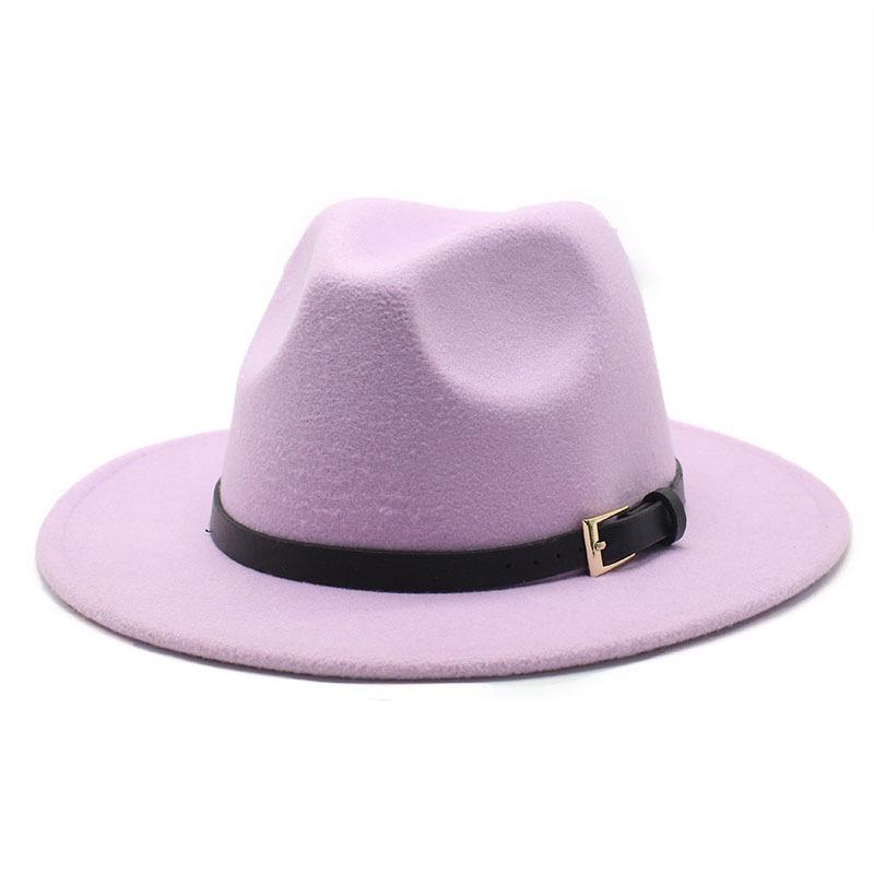Hat Men'S And Women'S Jazz Hat Quarterly British Retro Belt White Top Hat Woolen Gentleman'S Hat