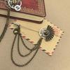 Metal Chain Steampunk Gear Lapel Pin Gothic Collar Pin Vintage Brooches  Shirt Decoration