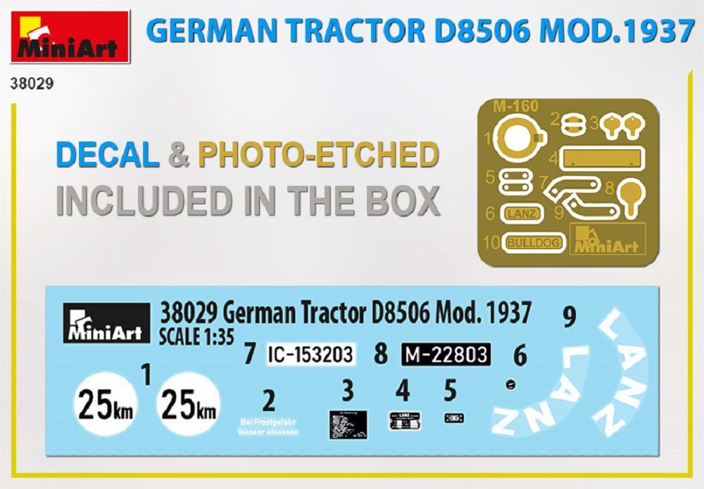 Miniart German Tractor D8506 1937 Plastic Model MA38029 1/35
