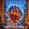 Broken Glass Effect Christmas Window Clings 3D Visual Effect Holiday Window Clings  Holiday Season