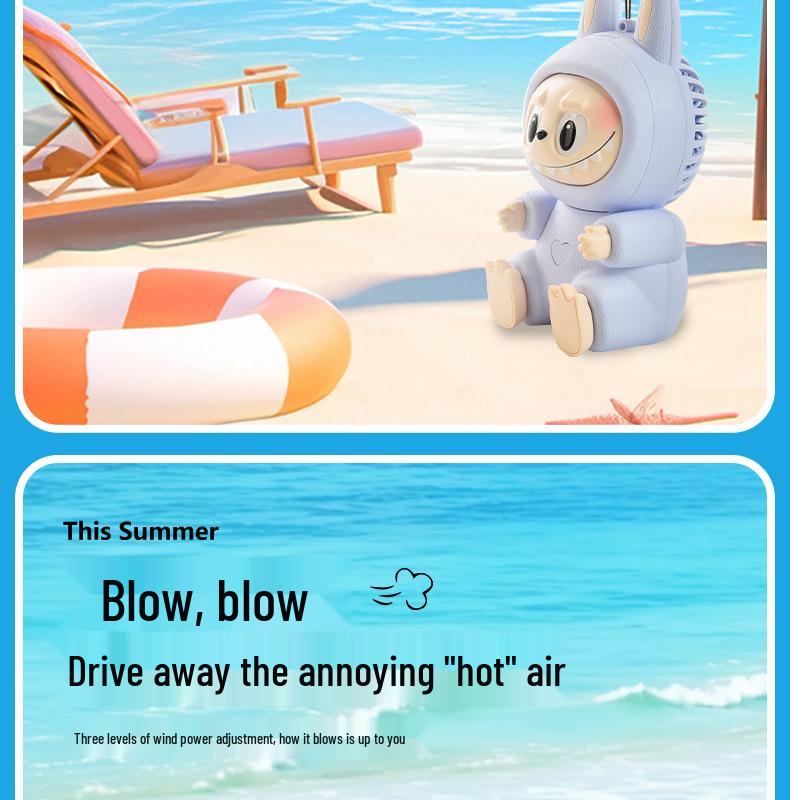 Popular Three-Speed Night Light Mini Neck Fan with Pull-out Flip Design for Outdoor Use