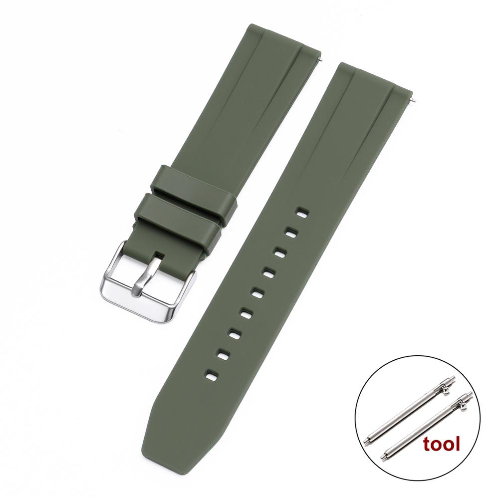 Quick Release Rubber Watch Band 20mm 22mm for Rolex for Seiko Bracelet Silicone Sport Watrproof Universal Smartwatch Wristband