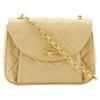 ChainShoulder Shoulder Bag Matelasse Beige Lambskin Women Used