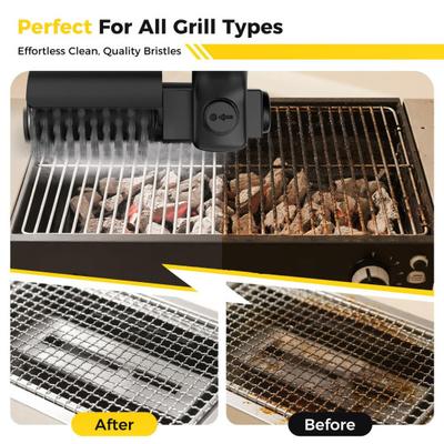 Electric Grill Brush with Adjustable Pivot Head 3-Speed Motor Spinning Cordless Grill Scrubber Rechargeable Waterproof BBQ Cleaner