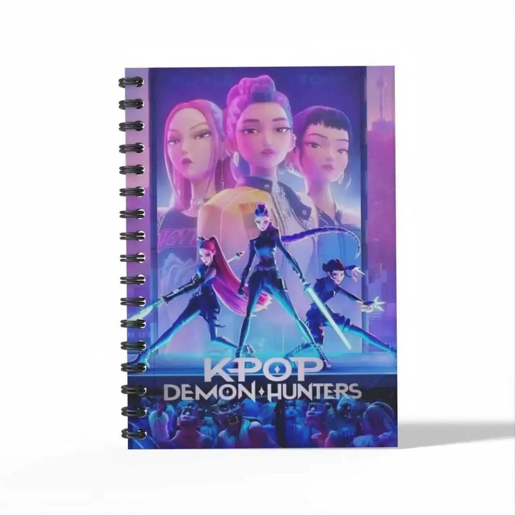 Neu lancierte K-Pop Demon Hunters Anime Notizbücher Schreibwaren Spiral-Schreibblöcke für Studenten Nachrichtenbuch Geschenk Anime-Merchandise