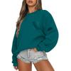 Women's Casual Fashion Round Neck Long Sleeve Sweatshirt With Pockets