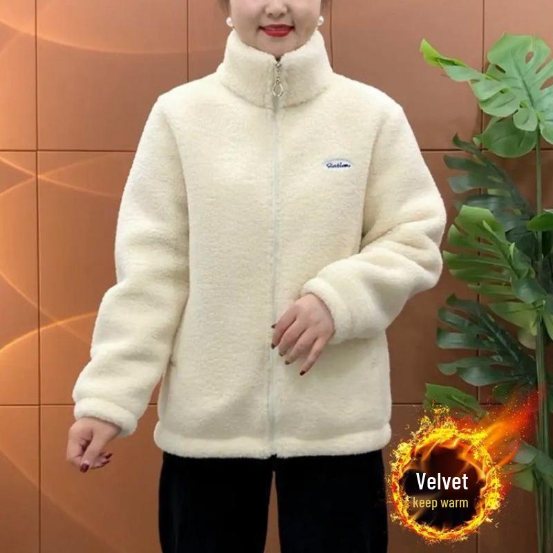 

Mom s Fleece Jacket: Warm, Thick, Loose Fit for Middle-Aged & Elderly Women XL (90-110 lbs)
