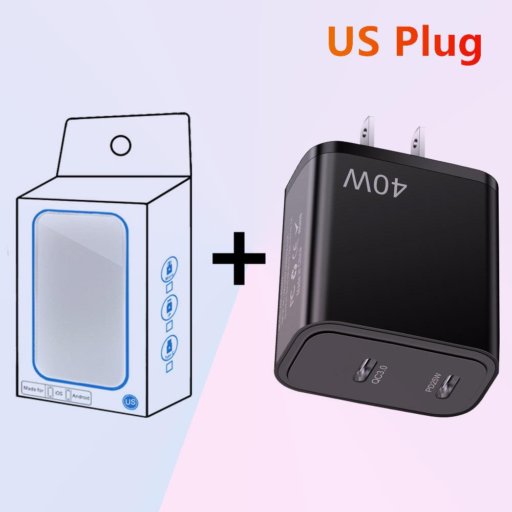 40W Dual PD Type-C Fast Charger for Mobile Phones - Travel-Friendly Charger Head